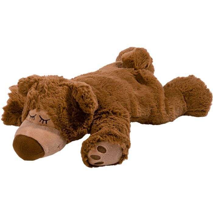 игрушка-грелка спящий мишка коричневый