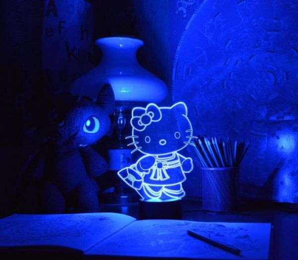 светильник 3D Kitty