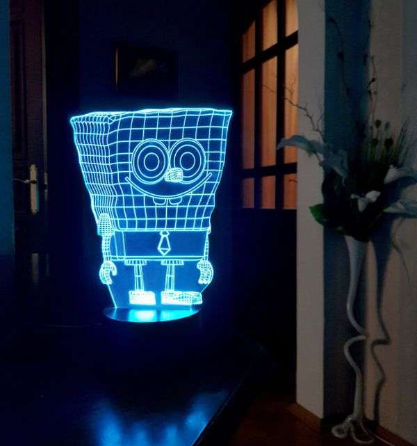 светильник 3D Спанч Боб